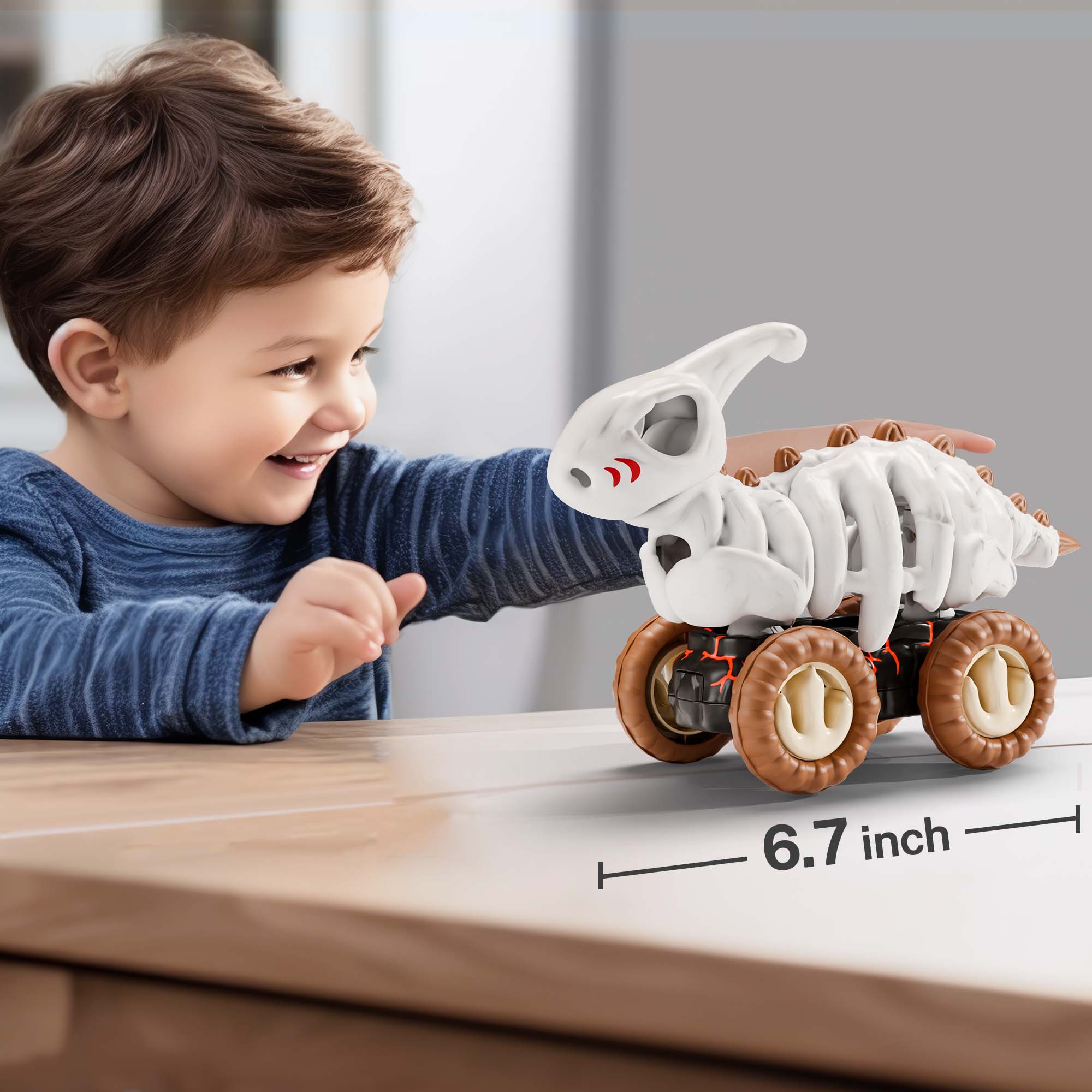 Dinosaur Toy Trucks, Fossil Hadro Truck Toys