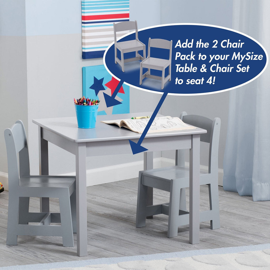 MySize Wood Kids Chairs for Playroom (Pack of 2)