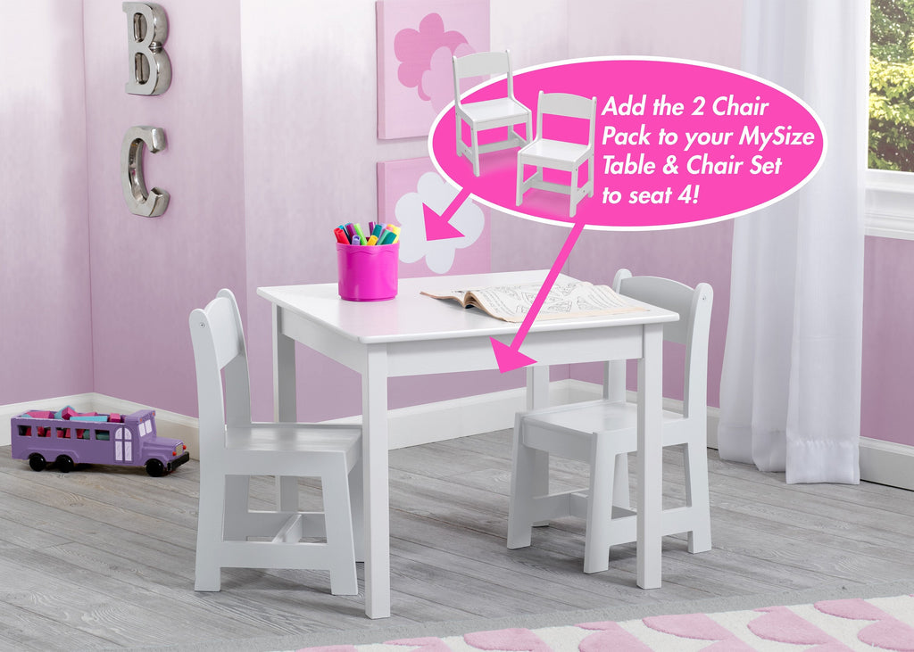 MySize Wood Kids Chairs for Playroom (Pack of 2)