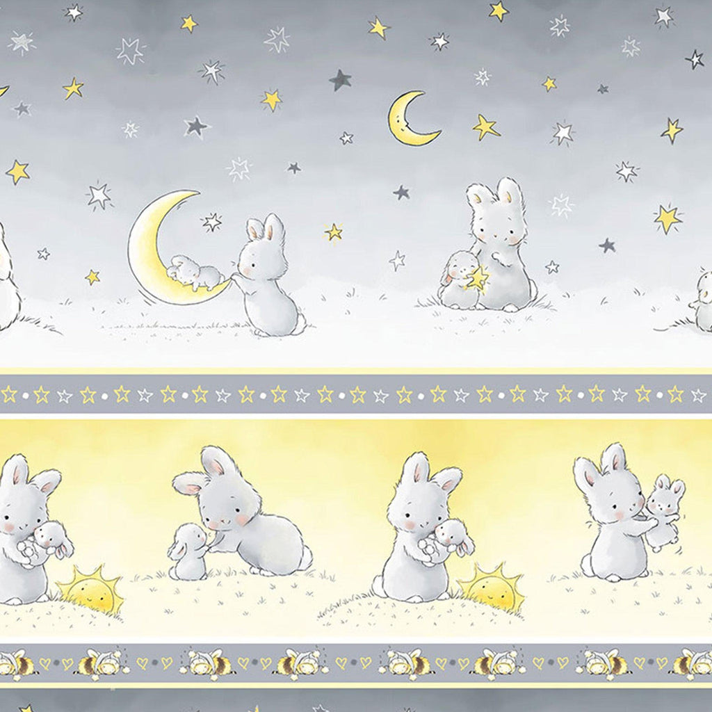 RETIRED - Fabric - Bloom Little Star Collection - 11 Bunny Stripe - 1/4 yard