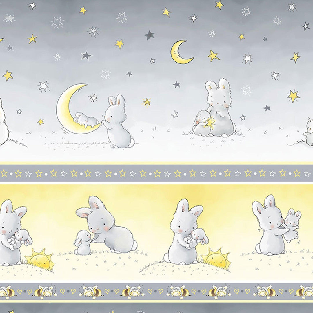RETIRED - Fabric - Bloom Little Star Collection - 11 Bunny Stripe - 1/4 yard