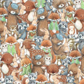 RETIRED - Fabric - Camp Cricket Collection - Packed Forest Friends