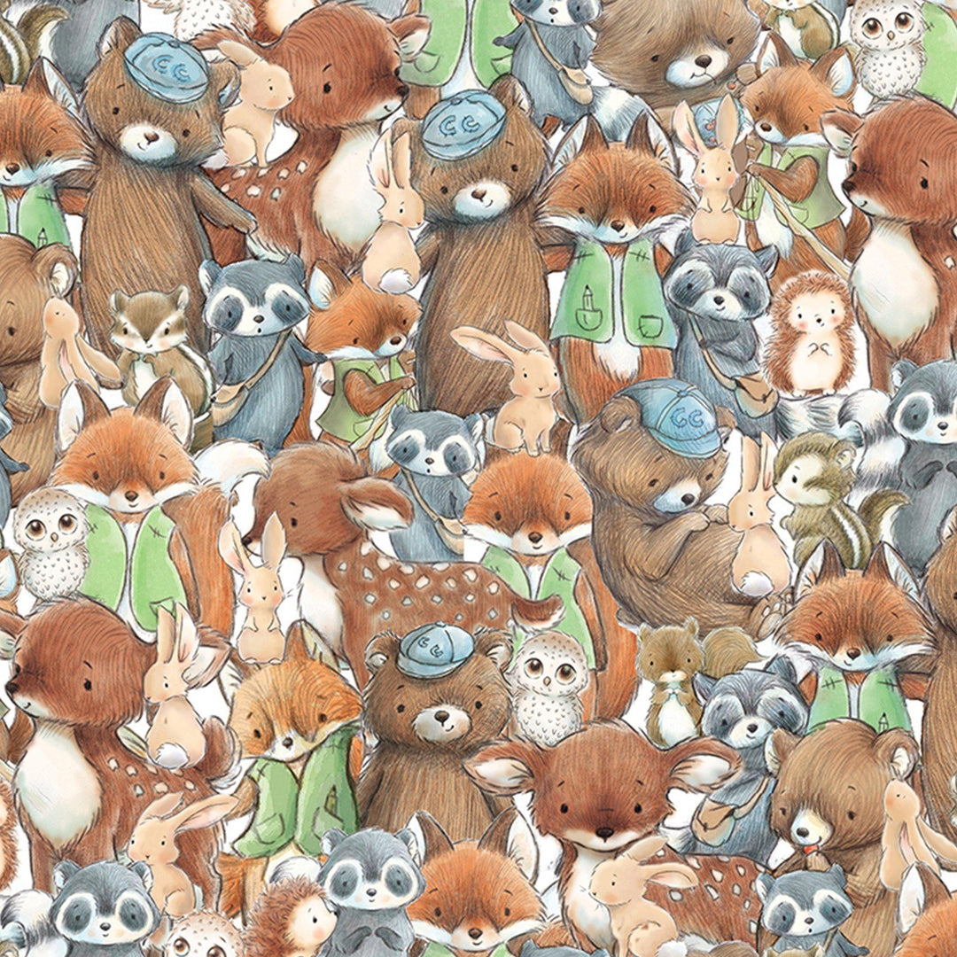 RETIRED - Fabric - Camp Cricket Collection - Packed Forest Friends