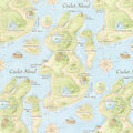 RETIRED - Fabric - Good Friends Cricket Island Map - 1/4 yard