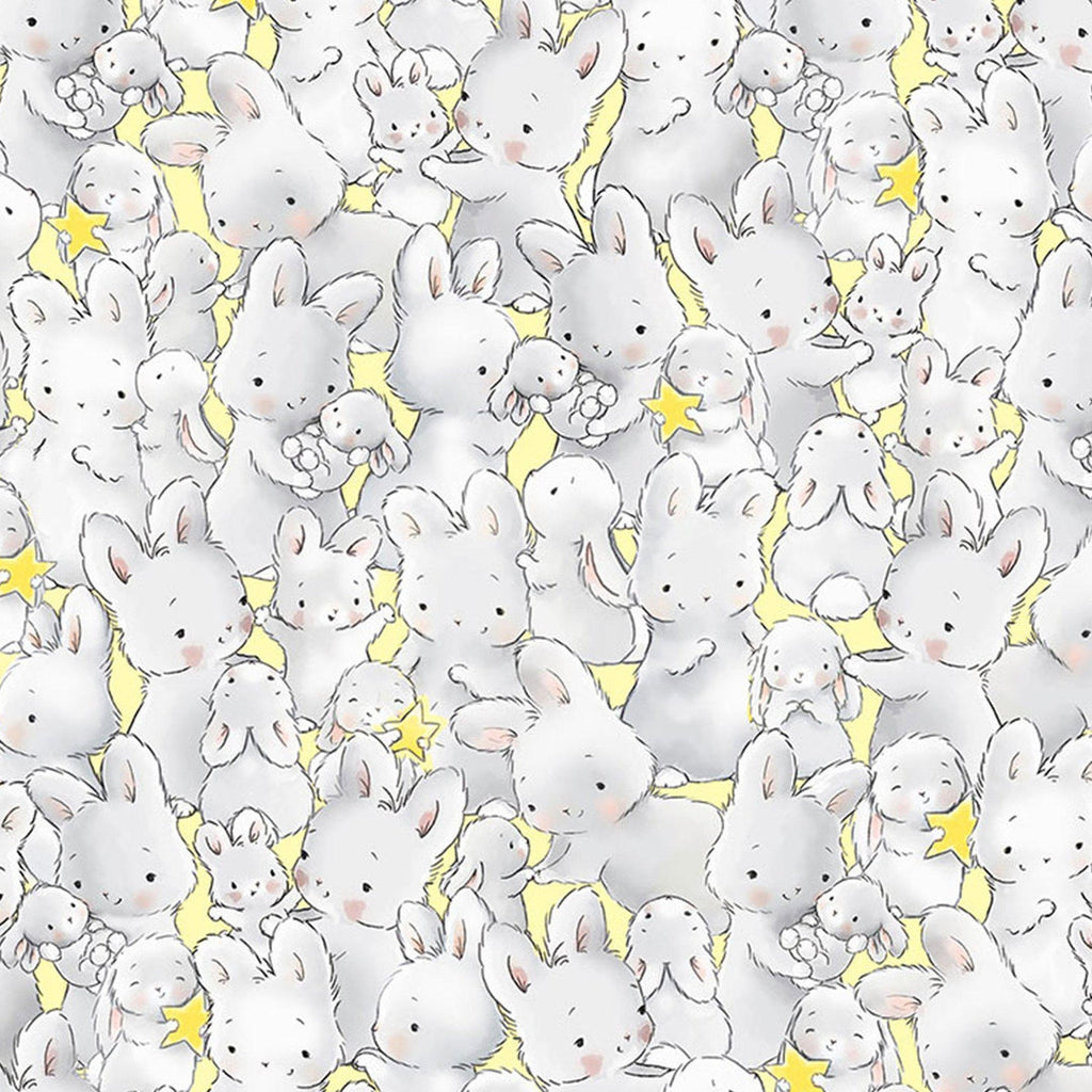 RETIRED - Fabric - Bloom and Little Star Collection - Packed Bunnies - 1/4 yard
