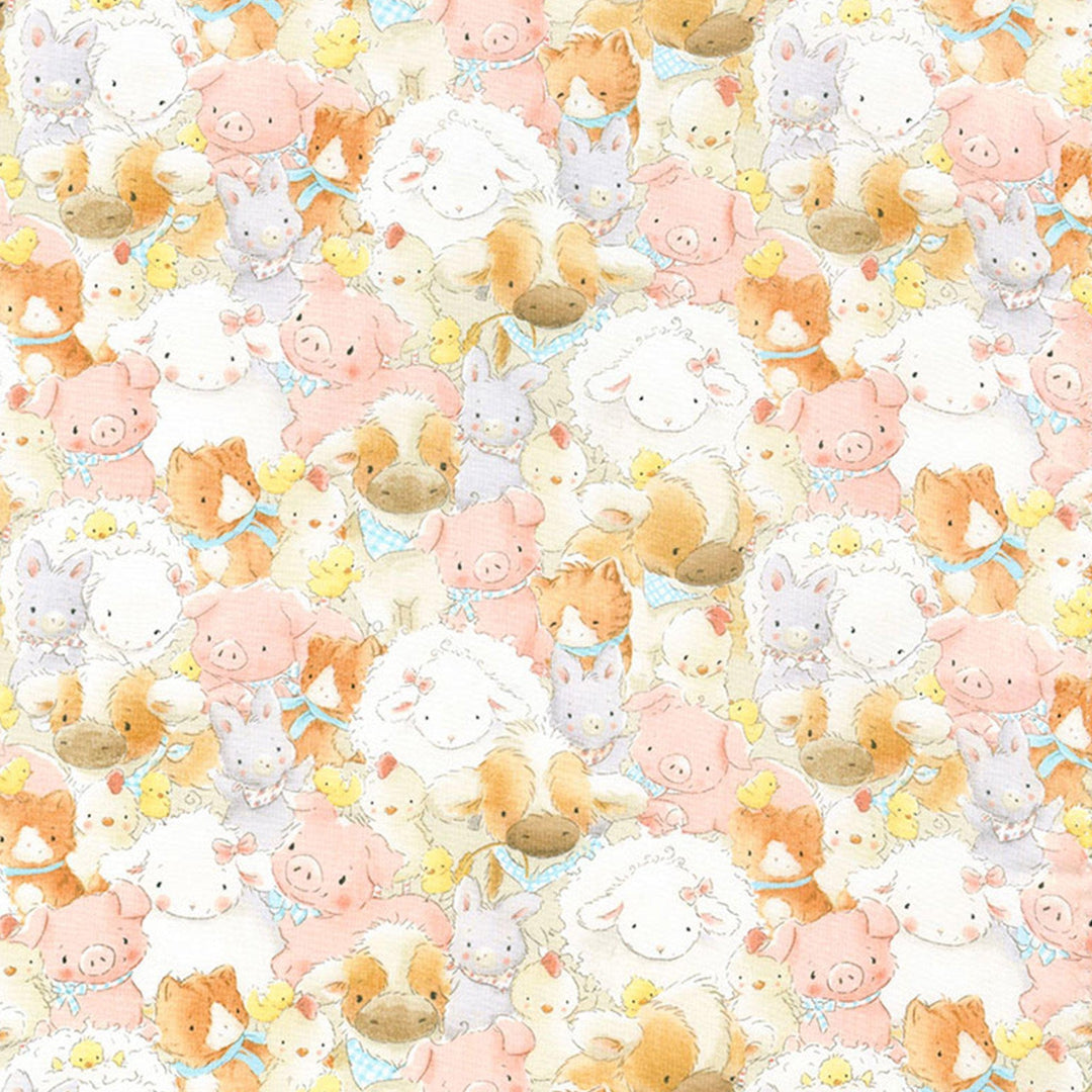 RETIRED - Fabric - Good Friends Farm - Packed Farm Animals - 1/4 yard